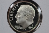 1994-S Dime Proof; Gem+ D-Cam