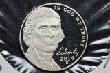 2014-S Jefferson Nickel Proof; Gem+ D-Cam