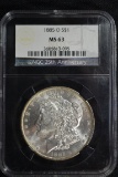1885-O Morgan Dollar; MS-63 NGC 25th Anniversary Black Slab