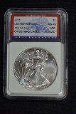 2015 American Silver Eagle; MS-70 Christmas Edition in Display Box