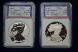 2012-S American Silver Eagle 2-Coin Set including D-Cam Proof and Reverse Proof; PF-70
