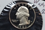 1987-S Quarter Proof; Gem+ Cameo