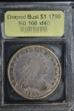 1799 Draped Bust One Dollar 13 Star Reverse; BB-166 XF-40