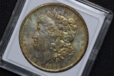 1883-O Morgan Silver Dollar; BU Rainbow Toned
