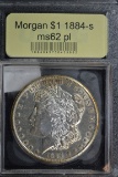 1884-S Morgan Silver Dollar; MS-62 PL; Key Date