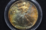 1993 American Silver Eagle; Gem++ Rainbow Toned in Capsule