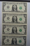 Group of 4 - Consecutive One Dollar Star Notes; CU
