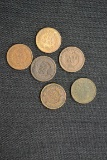 Group of 6 - Indian Head Cents 1900-1905
