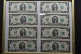 Group of 4 Pairs - Consecutive Two Dollar Bills; CU
