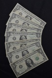 Group of 7 - 1963 One Dollar Federal Reserve Notes
