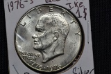 1976-D Bicentennial Silver Dollar; Unc.