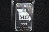 Missouri State 1/2 Oz. Silver Bar; .999 Fine
