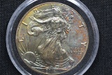 2016 American Silver Eagle; Gem++ Rainbow Tones; In Capsule