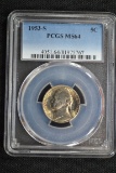 1952-S Jefferson Nickel; MS-64 PCGS