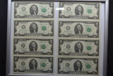 Group of 4 Pairs - Consecutive Two Dollar Bills; CU