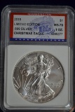 2015 American Silver Eagle; MS-70 Christmas Edition in Display Box