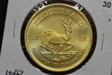 2021 South Africa Krugerrand 1 oz. Troy Silver; Gold Tone