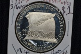 1987-S Constitution Silver Doller Proof; Gem+ D-Cam