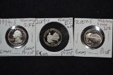 Group of 3 - Washington Quarter Proofs including 1994, 2007, and 2009; Gem+ D-Cam