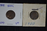 Pair of Indian Head Cents including 1898 and 1900