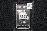 Missouri State 1/2 Oz. Silver Bar; .999 Fine