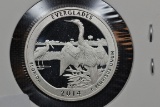 2014-S Everglades Quarter Silver Proof; Gem+ D-Cam