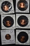 6 - Proof Cents including 1987-S, 1990-S, 1992-S, 1994-S, 2008-S, and 2014-S; 6xBID