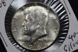 1968-D Kennedy 40% Silver Half Dollar; Unc.++