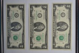 Group of 3 - Consecutive 2017-A Two Dollar Bills; CU