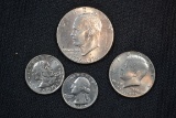 Group of 3 Bicentennial Coins including One Dollar, Half Dollar, and Quarter and Susan B. Anthony Do