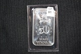Missouri State 1/2 Oz. Silver Bar; .999 Fine