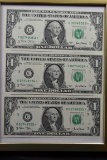 Group of 3 - Consecutive One Dollar Star Federal Reserve Notes; CU
