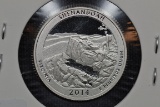 2014-S Shenandoah Quarter Silver Proof; Gem+ D-Cam