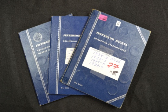 Group of 3 - Jefferson Nickel Books including 33 - 35% Silver Nickels