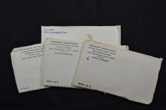 4 - U.S. Mint Sets including 1970, 1971, 1972, and 1973; 4xBID