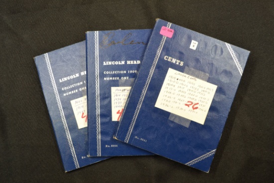 Group of 3 - Lincoln Cent Books Starting 1909; Total 121 Wheat Cents