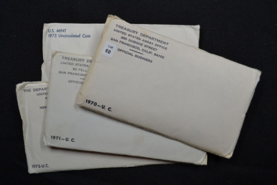 4 - U.S. Mint Sets including 1970, 1971, 1972, and 1973; 4xBID