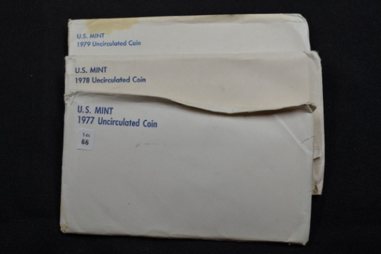 3 - U.S. Mint Sets including 1977, 1978, and 1979; 3xBID