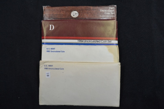 4 - U.S. Mint Sets including 1980, 1981, 1984, and 1985; 4xBID