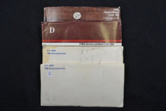 4 - U.S. Mint Sets including 1980, 1981, 1984, and 1985; 4xBID