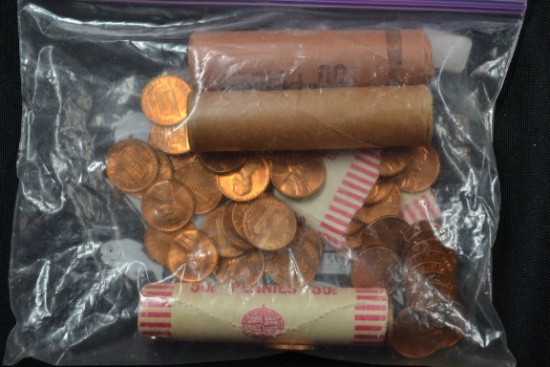 1 Lot of 200 - Unc. Lincoln Cents including 50 - 1968, 50 - 1968-D, and 100 - 1972