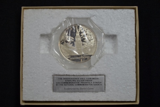 Independence Hall Coin-Medal Sterling Silver Proof 124th Commemorative