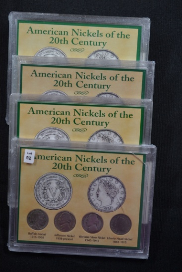 1 Lot of 4 - American Nickels of the 20th Century Sets