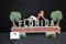 Florida Advertising Case Metal License Plate Topper w/Green Jeweled Reflectors; 11