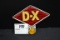 D-X Reflector License Plate Topper w/Yellow Jeweled Reflector; 5-1/2
