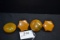 Group of 4 Yellow/Swirl Bakelite Shift Knobs