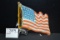 American Flag Pressed Metal License Plate Topper; 5-1/2
