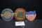 Group of 3 Badges including 1925 Automobile Protective and Information Bureau, Be Square to Your Mot