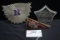 Group of 3 Car Badges including Nash, Willy's Overland, and Cadillac