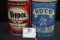 Pair of Motor Oil Quart-Size Cans including Veedol (Full) and Noco (Can Only)